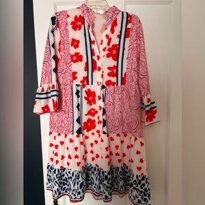 Amazon Women's Long Sleeve Dress - Red, Pink, Blue